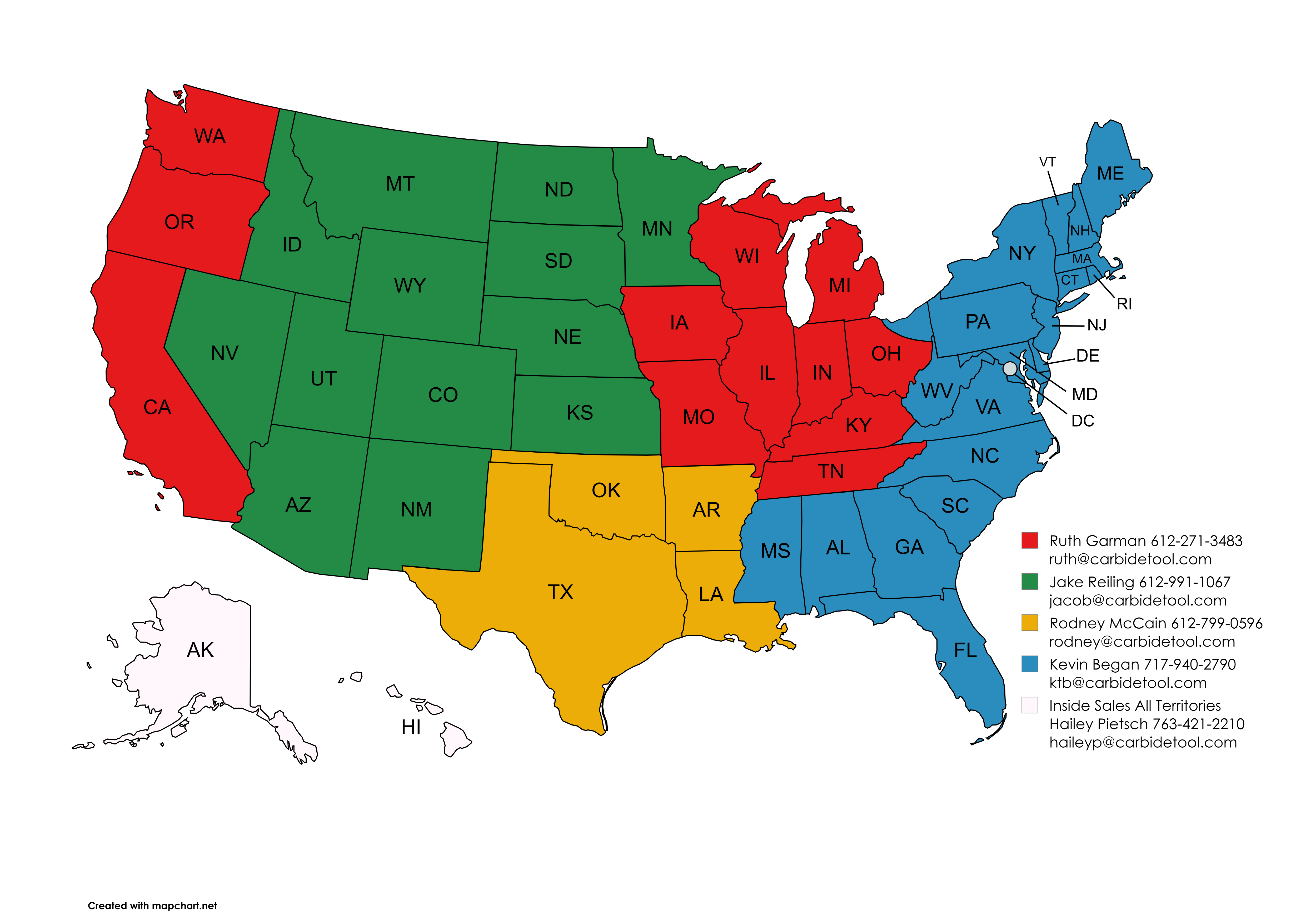 carbide tool territory map